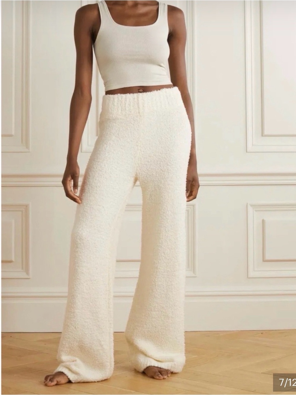 NWT SKIMS Cozy Knit Boucle Pant Bone Size M/L